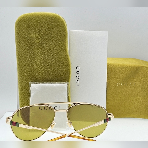 GUCCI AVIATOR GG LOGO GG1679S GOLD UNISEX - Picture 6 of 15